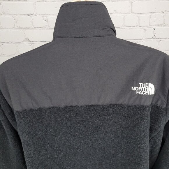 The North Face Black Polartec Fleece Nylon Full Zip Mock Neck Jacket Medium M - Picture 9 of 16